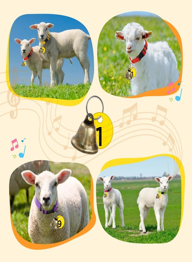 ETCYAOXIN 12-Pack Goat Collars with Bells and Numbered Tags,Adjustable Nylon Grazing Collars with Copper Bells,Find Your Farm Animals Fast! Suitable for Small Farm Animals Including Goats,Sheep,Cows - Image 4